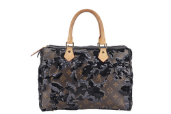 LOUIS VUITTON SPEEDY 30 FLEUR DE JAIS CANVAS GOLD HARDWARE WITH PADLOCK