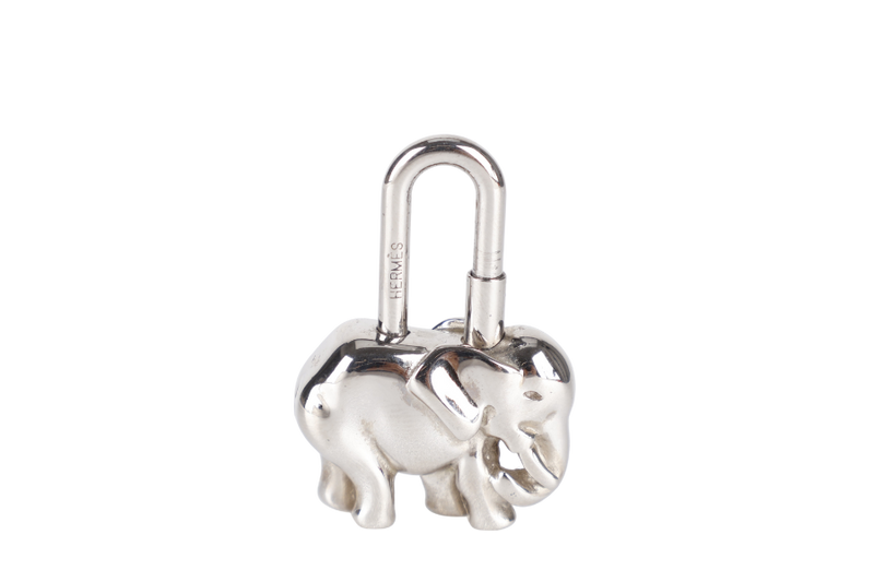HERMES SILVER ELEPHANT LOCK WITH BOX
