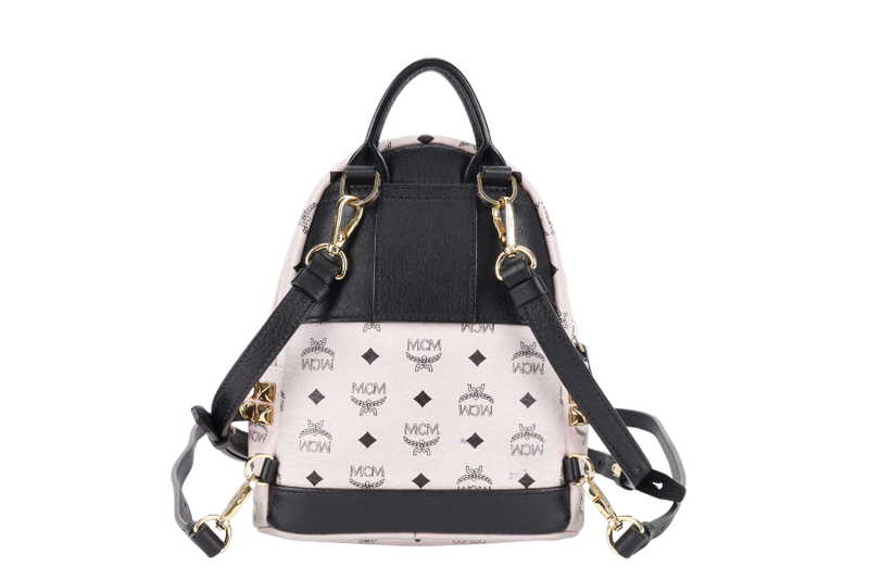 MCM PINK VISETOS STARK BACKPACK WITH STRAPS AND CARD NO DUST COVER