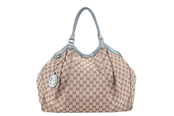 GUCCI GG SUKEY BLUE CANVAS GOLD HARDWARE NO DUST COVER