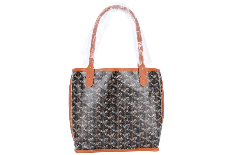 GOYARD ANJOU MINI BAG BLACK AND TAN COLOR WITH DUST COVER