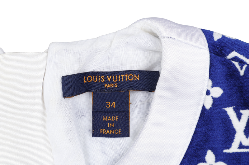 LOUIS VUITTON SLEEVELESS A-LINE DRESS BLUE FRANCE SIZE 34