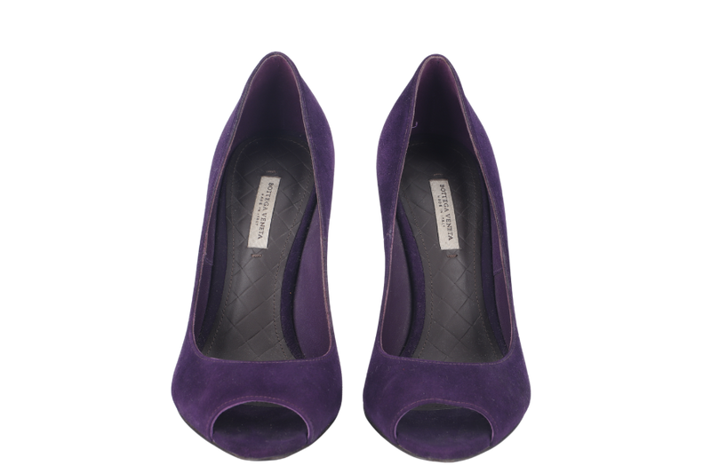 BOTTEGA VENETA HIGH HEELS PURPLE SUEDE SIZE 34.5