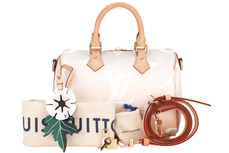 LOUIS VUITTON SPEEDY BANDOULIERE 25 (M45722) MONOGRAM GIANT GRADIENT, WITH STRAP, CHARM, LOCK, KEYS & DUST COVER