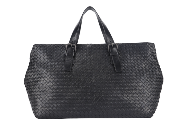 BOTTEGA VENETA (189632) LARGE TOTE BLACK INTRECCIATO NAPPA LEATHER SILVER HARDWARE