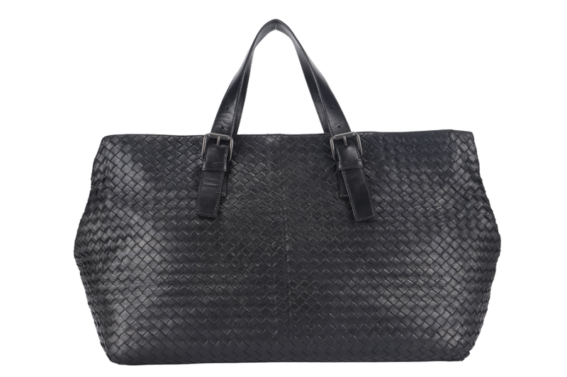 BOTTEGA VENETA (189632) LARGE TOTE BLACK INTRECCIATO NAPPA LEATHER SILVER HARDWARE