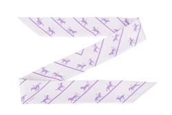 Hermes Silk Twilly Light Purple Horse