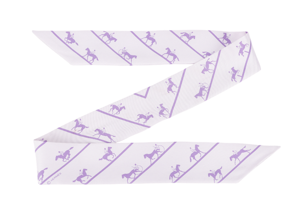 Hermes Silk Twilly Light Purple Horse