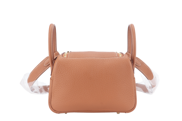 HERMES MINI LINDY GOLD COLOR CLEMENCE GOLD HARDWARE STAMP K (YEAR 2025) WITH DUST COVER AND BOX