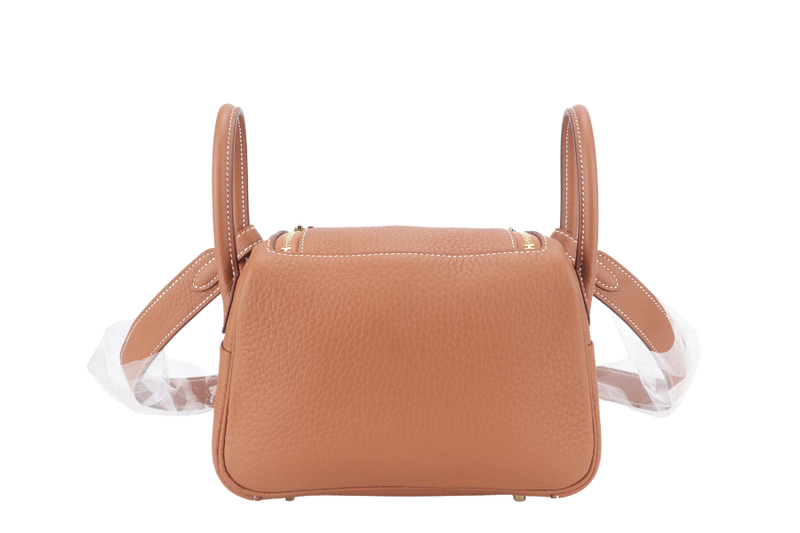 HERMES MINI LINDY GOLD COLOR CLEMENCE GOLD HARDWARE STAMP K (YEAR 2025) WITH DUST COVER AND BOX