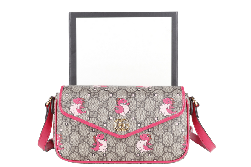 GUCCI DOUBLE GG MINI PINK BAG YEAR OF THE GG DRAGON WITH BOX