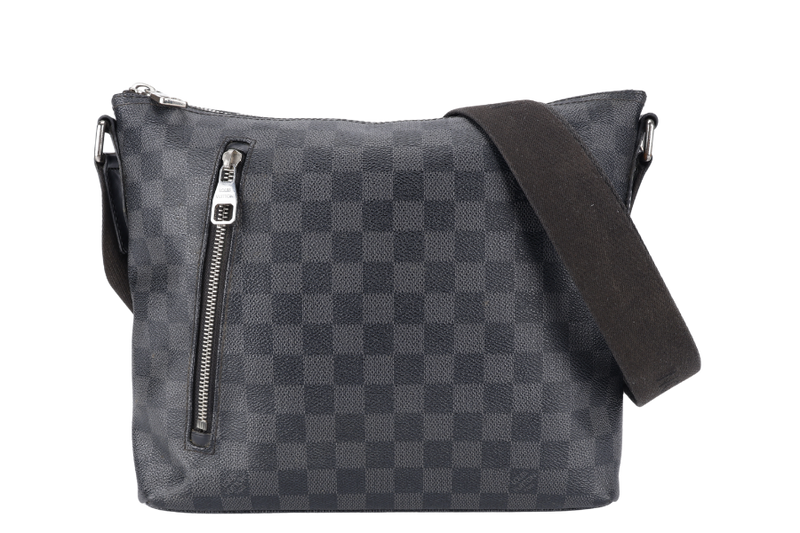 LOUIS VUITTON N41211 MICK PM DAMIER GRAPHITE CANVAS MESSENGER BAG SILVER HARDWARE NO DUST COVER