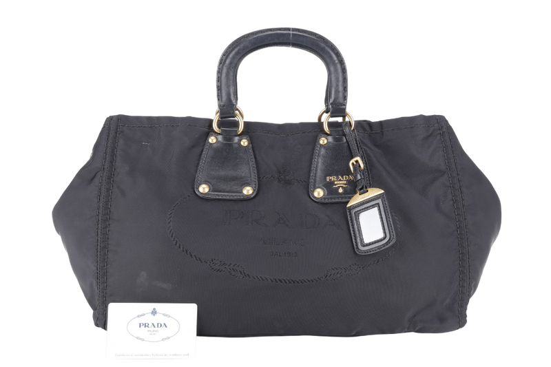 PRADA BN1995 NYLON TOTE NERO WITH CARD NO DUST COVER