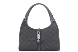 GUCCI JACKIE (01721) BLACK CANVAS & LEATHER SILVER HARDWARE NO DUST COVER