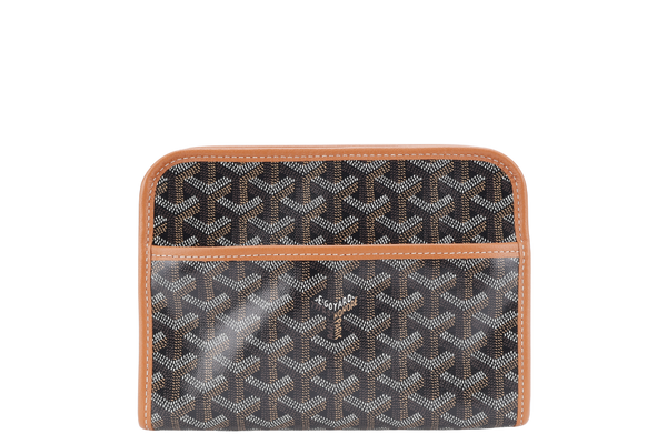 GOYARD JOUVENCE PM TOILETRY BAG BLACK AND TAN COLOR WITH DUST COVER