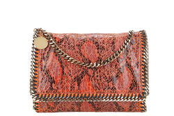STELLA MCCARTNEY FALABELLA FOLD OVER BAG ORANGE RED PHYTON EMBOSSED GOLD HARDWARE NO DUST COVER