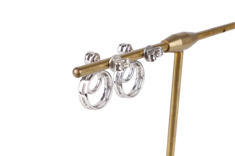 K18 750 WHITE GOLD EARRINGS WITH DIAMONDS