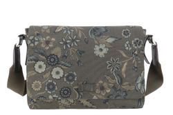 GUCCI FLORAL PRINT GREEN CANVAS MESSENGER BAG SILVER HARDWARE NO DUST COVER