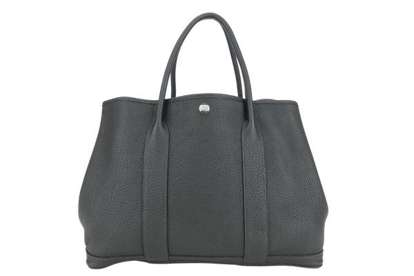 HERMES GARDEN PARTY 36 STAMP A (YEAR 2017) VERT CYPRESS NEGONDA LEATHER SILVER HARDWARE WITH DUST COVER