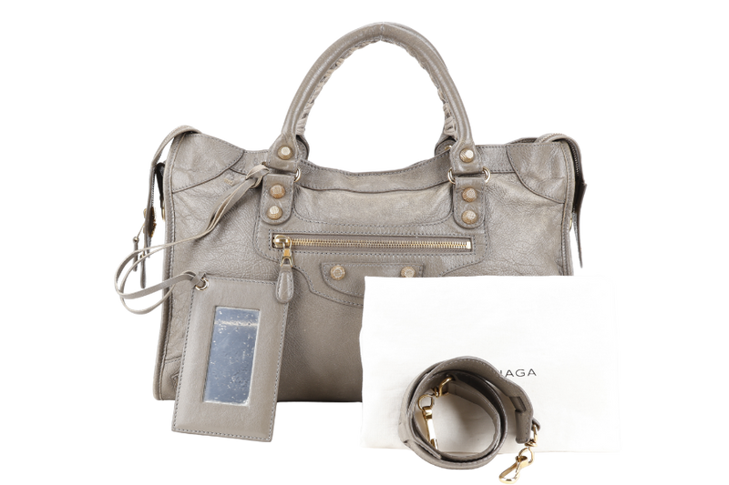 BALENCIAGA CLASSIC CITY KHAKI COLOR GOLD HARDWARE WITH DUST COVER