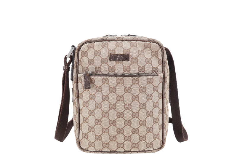 GUCCI MESENGER BAG CANVAS SILVER HARDWARE NO DUST COVER