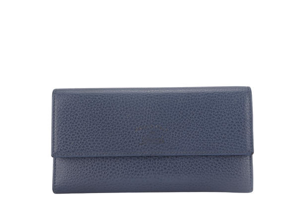 GUCCI LONG WALLET 3544961147 BLUE LEATHER WITH DUST COVER