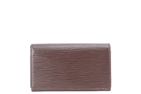 LOUIS VUITTON WALLET BROWN EPI LEATHER SILVER HARDWARE NO DUST COVER