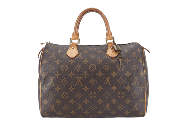 LOUIS VUITTON SPEEDY 30 MONOGRAM CANVAS GOLD HARDWARE WITH PADLOCK & KEYS