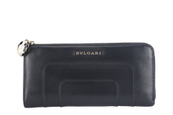 BVLGARI SERPENTI BLACK RECTANGULAR WALLET GOLD HARDWARE