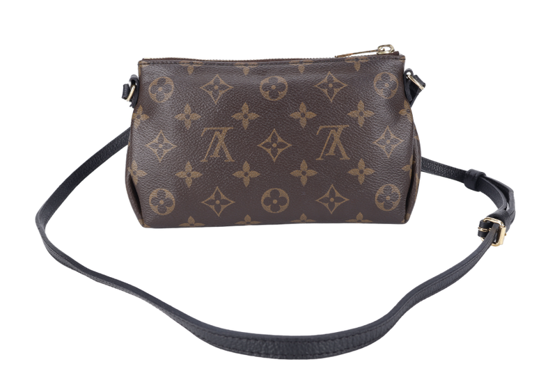 LOUIS VUITTON PALLAS CLUTCH BB (M41639) MONOGRAM CANVAS WITH BLACK LEATHER GOLD HARDWARE NO DUST COVER