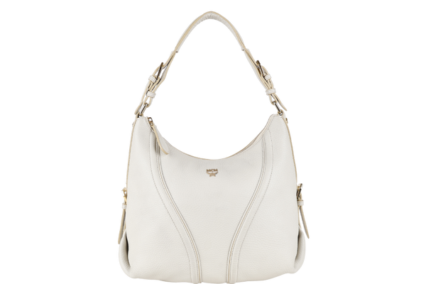 MCM LIGHT BEIGE LEATHER HOBO BAG NO DUST COVER