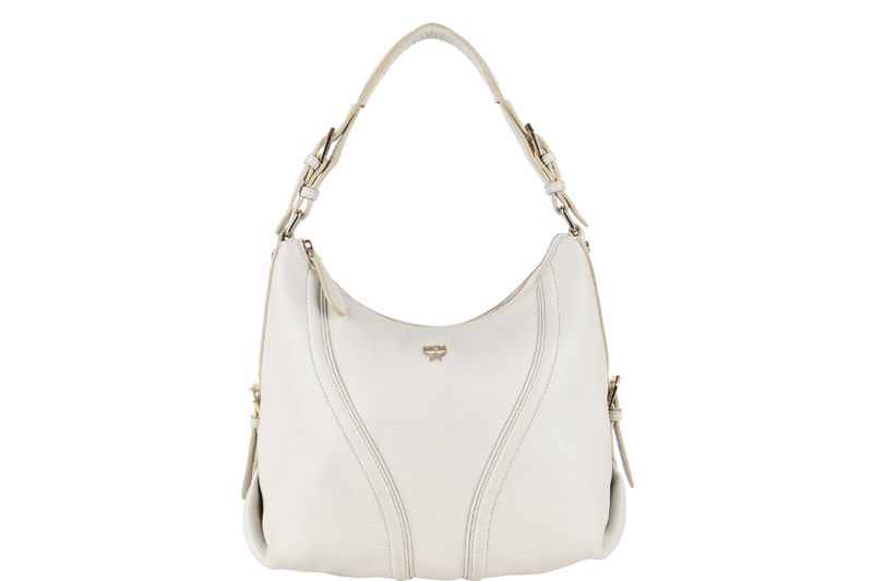 MCM LIGHT BEIGE LEATHER HOBO BAG NO DUST COVER