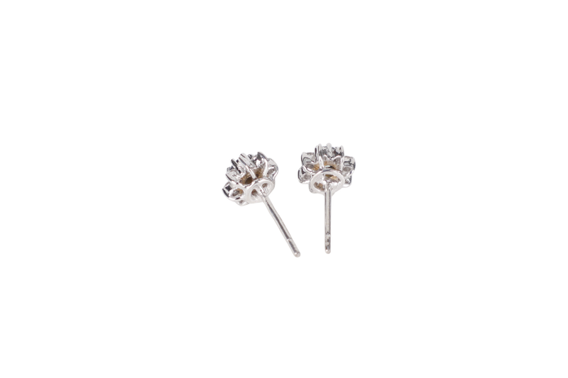 EARRINGS 18K YG PAIR STUDS BLUE SAPPHIRE 1.9G