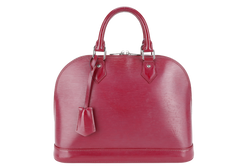 LOUIS VUITTON ALMA PM FUSCHIA EPI LEATHER SILVER HARDWARE WITH LOCK & KEYS NO DUST COVER