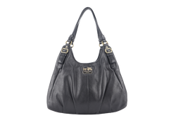 COACH MADISON MAGGIE SHOULDER BAG (16503) BLACK LEATHER GOLD HARDWARE NO DUST COVER