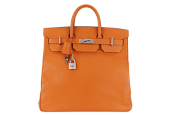 HERMES HAC 40CM FEU COLOR EPSOM LEATHER PALLADIUM HARDWARE STAMP L SQUARE (2008) WITH KEYS LOCK NO DUST COVER