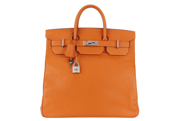 HERMES HAC 40CM FEU COLOR EPSOM LEATHER PALLADIUM HARDWARE STAMP L SQUARE (2008) WITH KEYS LOCK NO DUST COVER