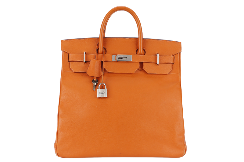 HERMES HAC 40CM FEU COLOR EPSOM LEATHER PALLADIUM HARDWARE STAMP L SQUARE (2008) WITH KEYS LOCK NO DUST COVER