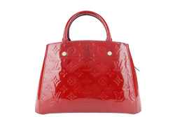 LOUIS VUITTON MONTAIGNE BB RED MONOGRAM VERNIS LEATHER GOLD HARDWARE NO DUST COVER