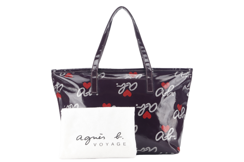 AGNES B LOVE HEART SHAPE TOTE BAG WITH DUST COVER