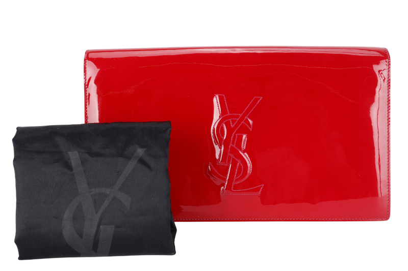 YVES SAINT LAURENT (YSL) BELLE DE JOUR CLUTCH RED PATENT WITH DUST COVER