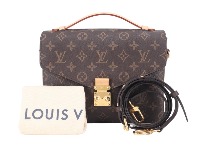 LOUIS VUITTON M44875 POCHETTE METIS MONOGRAM CANVAS GOLD HARDWARE WITH DUST COVER AND STRAPS