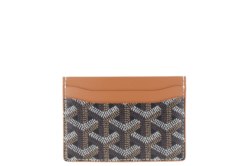 GOYARD SAINT-SULPICE CARD WALLET BLACK AND TAN COLOR WITH BOX