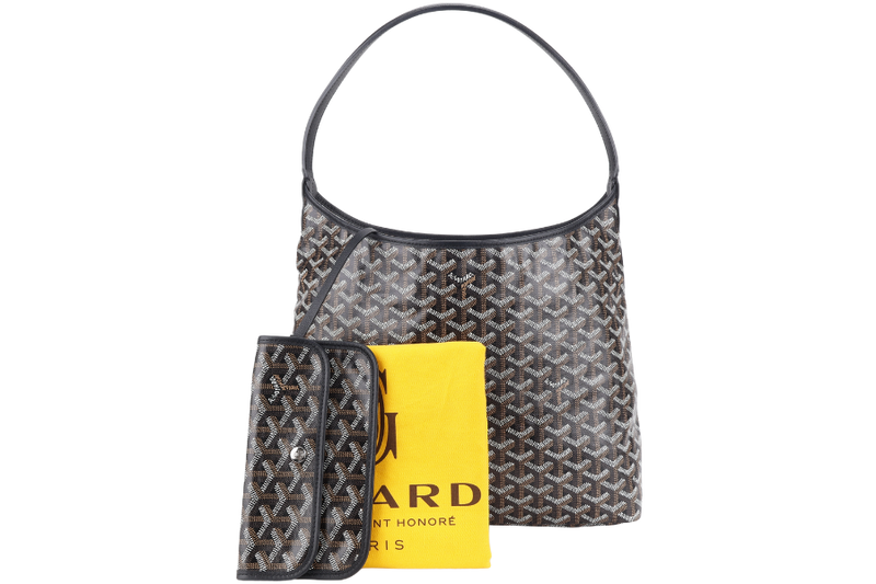 GOYARD BOHEME HOBO BAG BLACK GOYARDINE CANVAS WITH POUCH AND DUST COVER