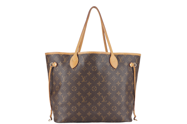 LOUIS VUITTON NEVERFULL MM (M46987) MONOGRAM CANVAS GOLD HARDWARE WITH POUCH