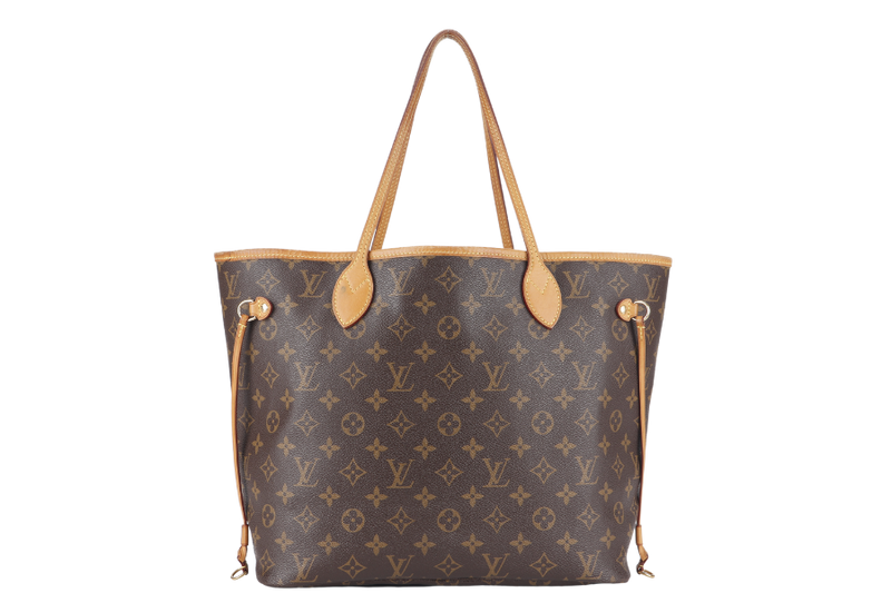 LOUIS VUITTON NEVERFULL MM (M46987) MONOGRAM CANVAS GOLD HARDWARE WITH POUCH