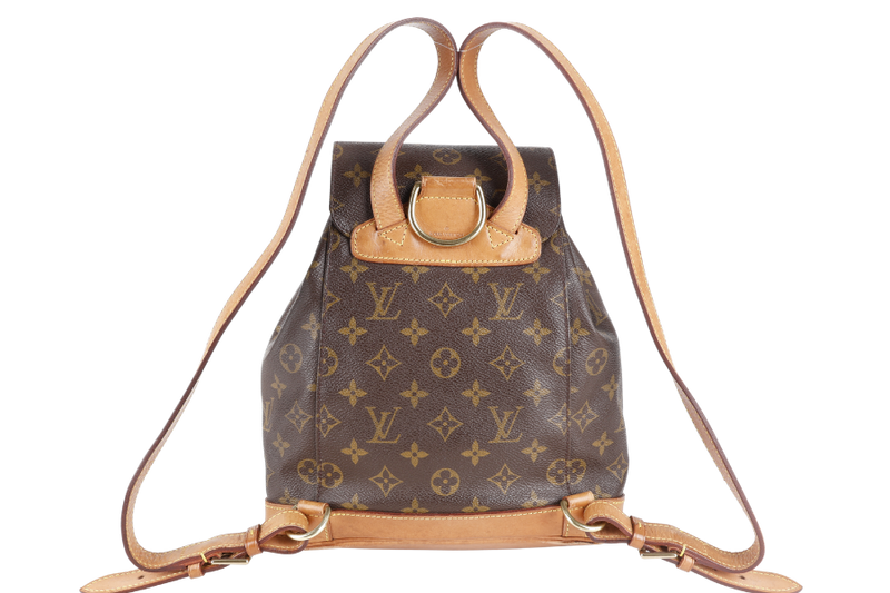 LOUIS VUITTON M51136 MONTSOURIS MM BACKPACK MONOGRAM COATED CANVAS GOLD HARDWARE NO DUST COVER