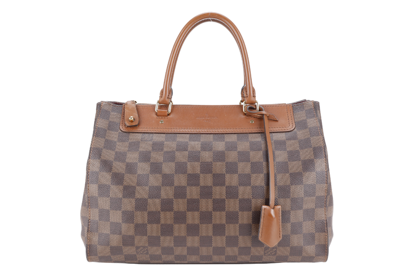 LOUIS VUITTON GREENWICH DAMIER EBENE CANVAS GOLD HARDWARE WITH STRAPS, LOCK&KEYS AND DUST COVER