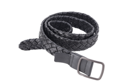 BOTTEGA VENETA BLACK BELT IN BLACK RUTHENIUM HARDWARE WITH DUST COVER
