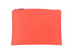 HERMES BAZAR CLUTCH EVERCOLOR POPPY ORANGE COLOR STAMP X (YEAR 2016) NO DUST COVER